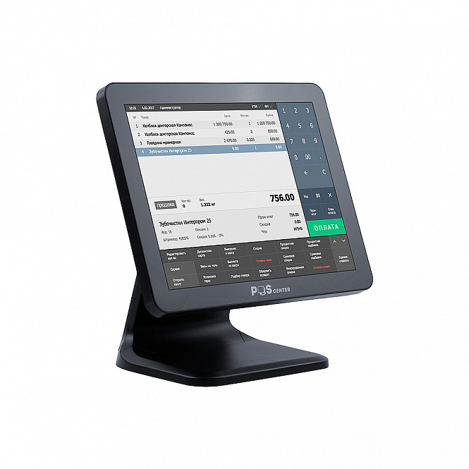 Сенсорный моноблок POScenter Atlas Pro (15", PCAP, N97, RAM 8Gb, SSD 128Gb, без MSR, V1 стенд) без ОС